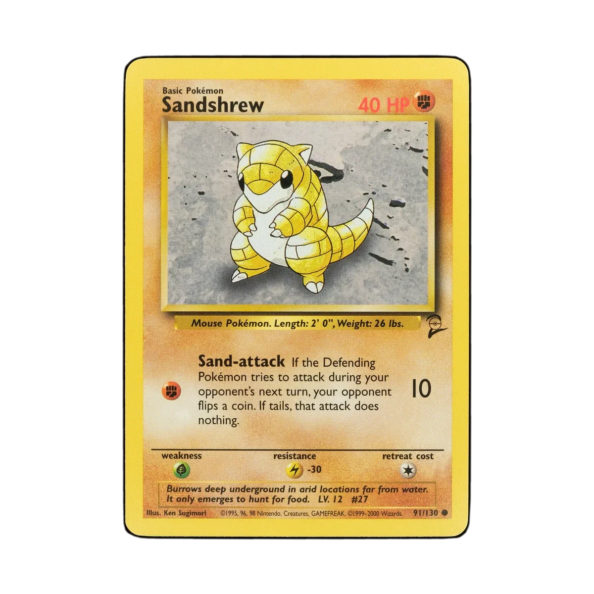 Fake Card Database | 91/130, Sandshrew, Base Set 2 | Ungraded