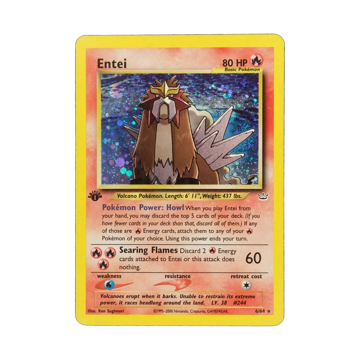 entei pokemon card 6 64 As long as Entei is your Active Pokemon Entei Holo Rare 6/64 Neo