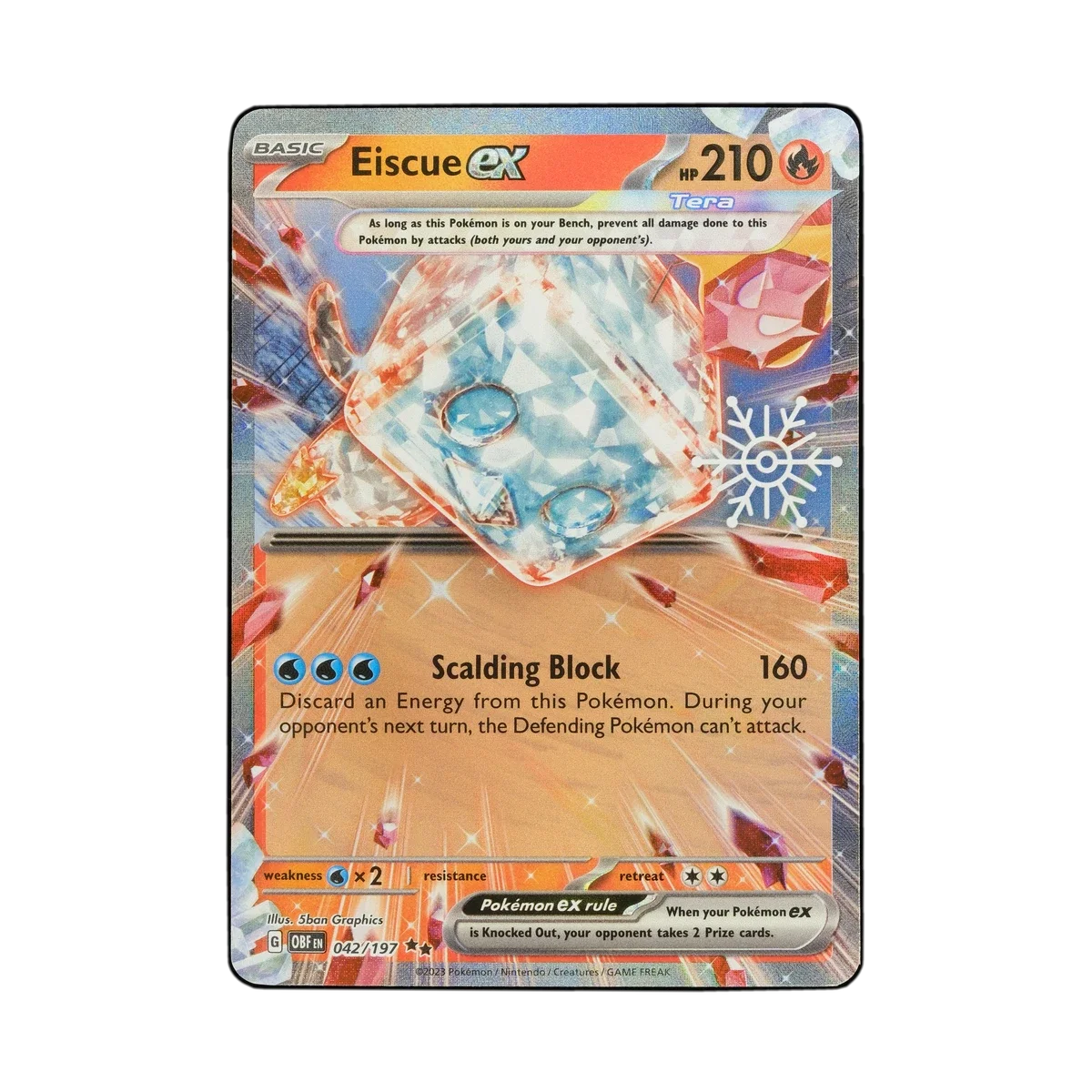 eiscue pokemon card ex Amazon.com: Pokemon - Eiscue ex 210/197 - Obsidian Flames - Ultra Rare